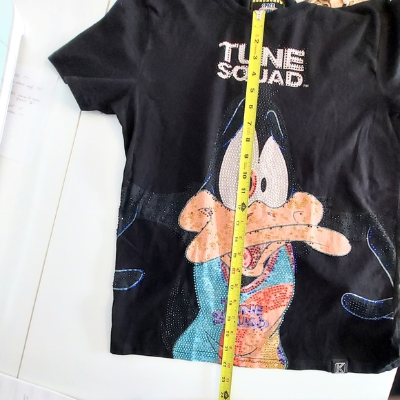 Tune Squad Mens Medium Shirt Daffy Duck Space Jam DeKryptic Unisex Rhinestones - Picture 3 of 8